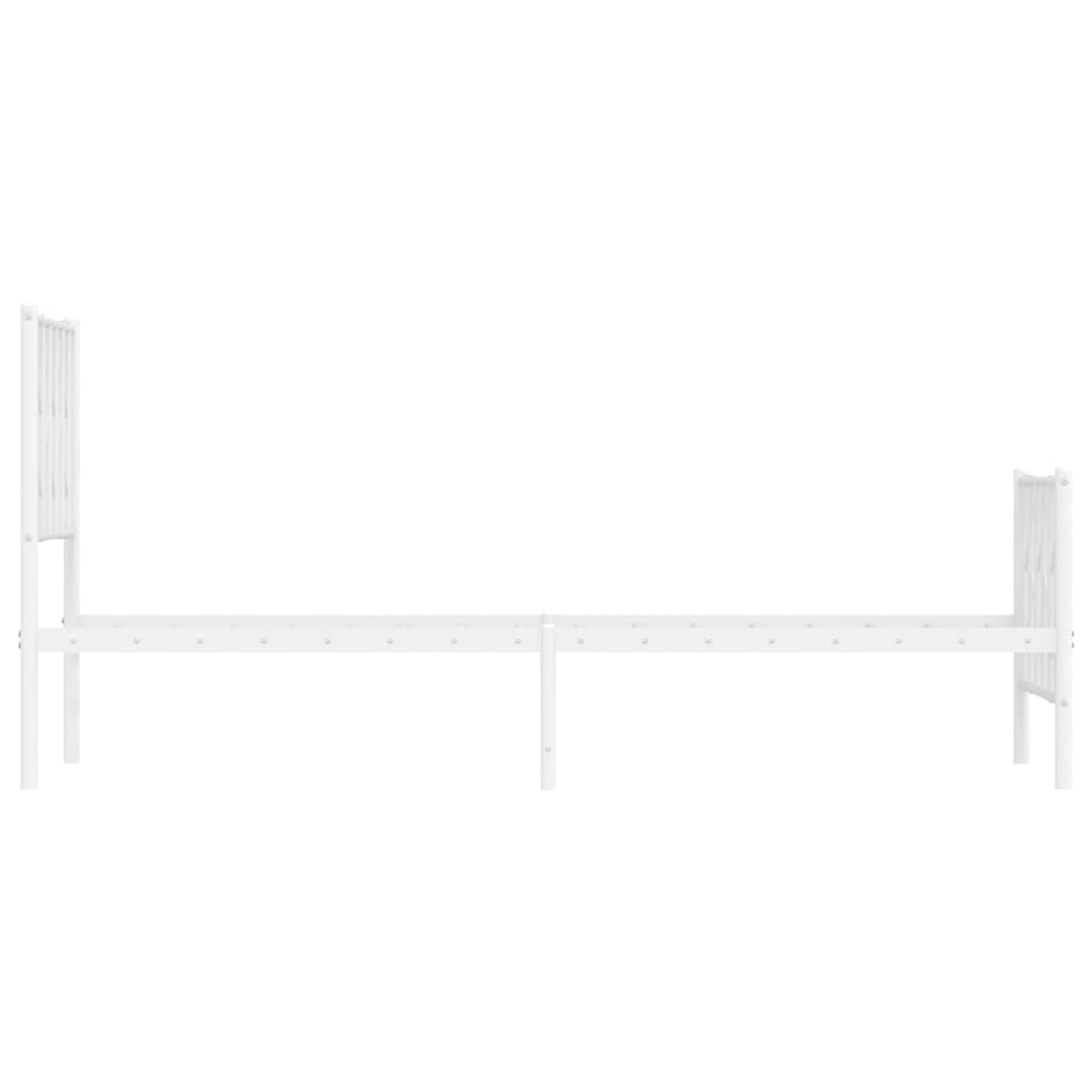 Bedframe met hoofd- en voeteneinde metaal wit 75x190 cm is nu te koop bij PeponiXL, paradijselijk wonen!