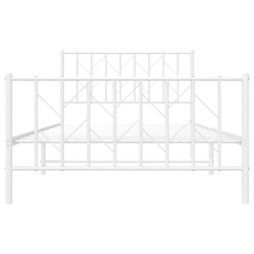 Bedframe met hoofd- en voeteneinde metaal wit 107x203 cm is nu te koop bij PeponiXL, paradijselijk wonen!