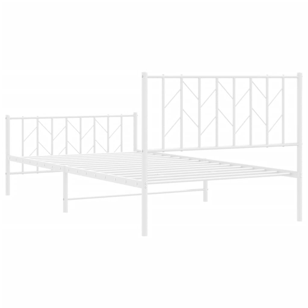 Bedframe met hoofd- en voeteneinde metaal wit 107x203 cm is nu te koop bij PeponiXL, paradijselijk wonen!