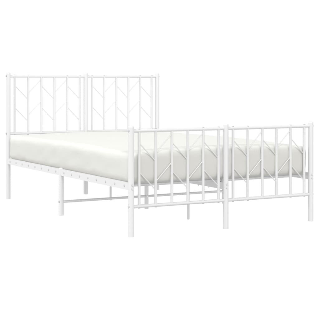 Bedframe met hoofd- en voeteneinde metaal wit 120x200 cm is nu te koop bij PeponiXL, paradijselijk wonen!