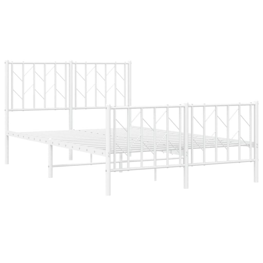Bedframe met hoofd- en voeteneinde metaal wit 120x200 cm is nu te koop bij PeponiXL, paradijselijk wonen!