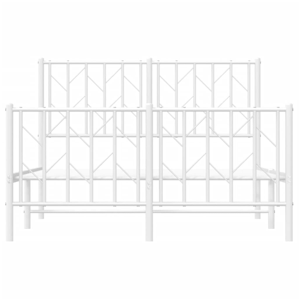 Bedframe met hoofd- en voeteneinde metaal wit 120x200 cm is nu te koop bij PeponiXL, paradijselijk wonen!