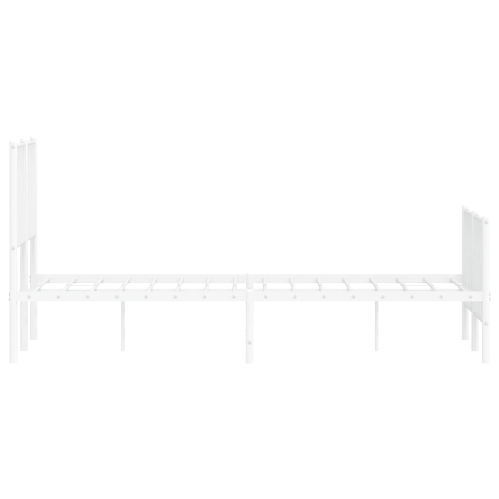 Bedframe met hoofd- en voeteneinde metaal wit 120x200 cm is nu te koop bij PeponiXL, paradijselijk wonen!
