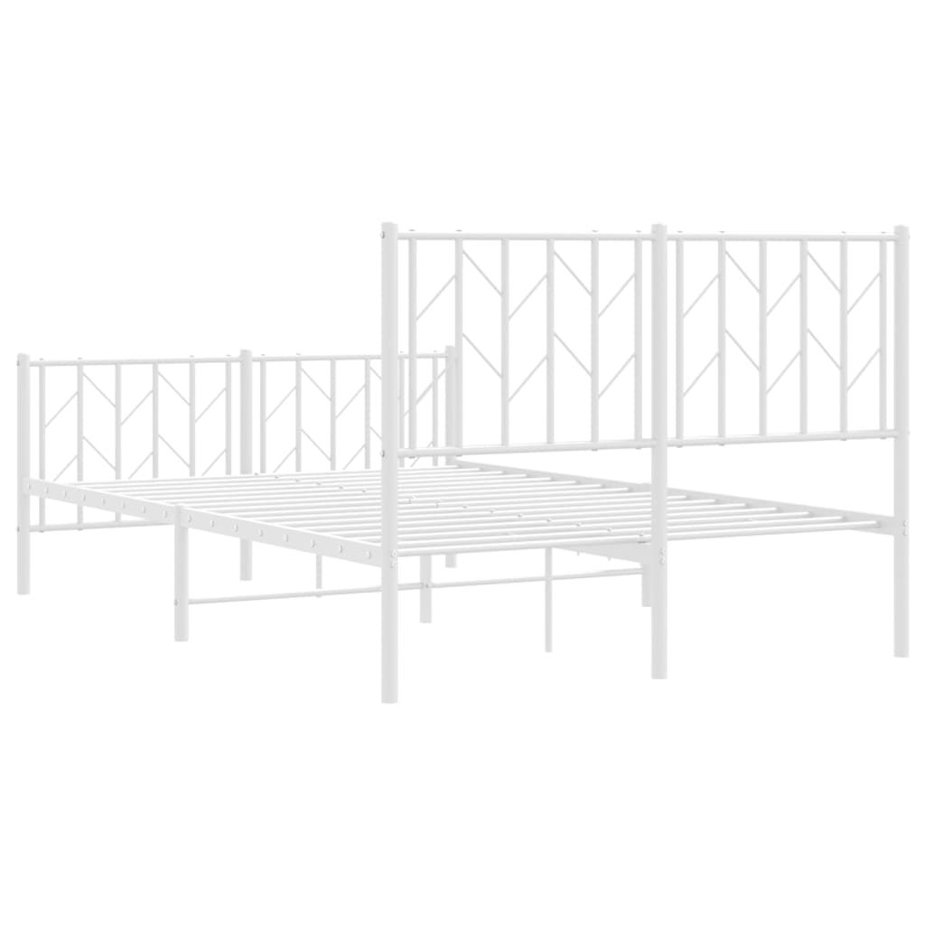 Bedframe met hoofd- en voeteneinde metaal wit 120x200 cm is nu te koop bij PeponiXL, paradijselijk wonen!