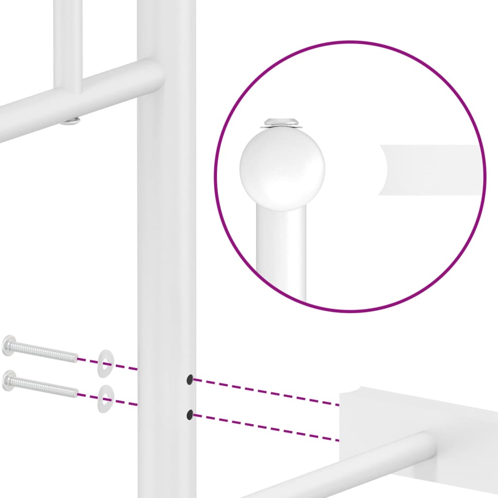 Bedframe met hoofd- en voeteneinde metaal wit 120x200 cm is nu te koop bij PeponiXL, paradijselijk wonen!