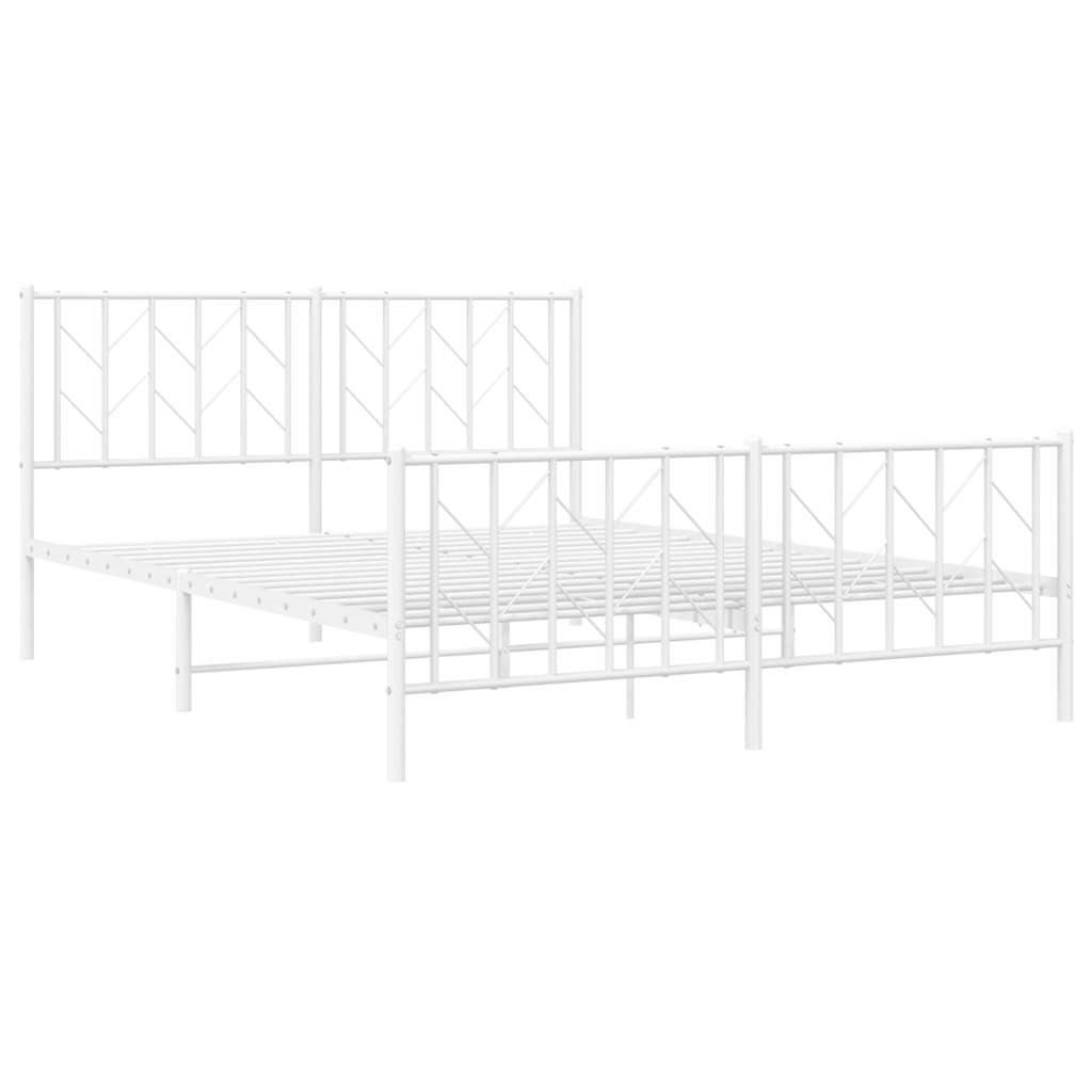 Bedframe met hoofd- en voeteneinde metaal wit 150x200 cm is nu te koop bij PeponiXL, paradijselijk wonen!