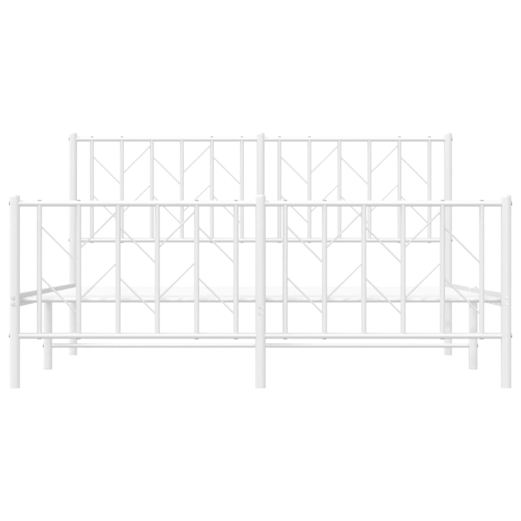 Bedframe met hoofd- en voeteneinde metaal wit 150x200 cm is nu te koop bij PeponiXL, paradijselijk wonen!