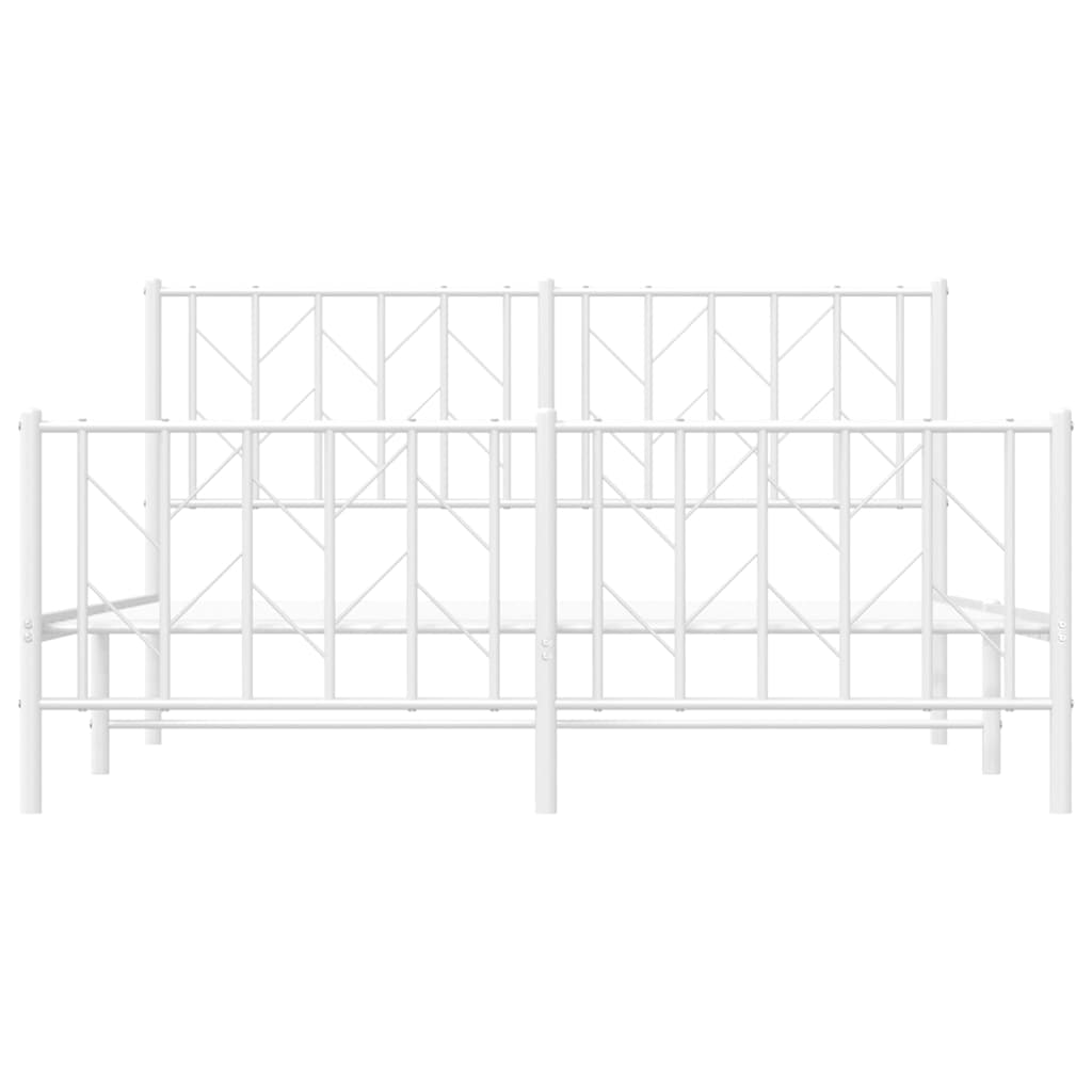Bedframe met hoofd- en voeteneinde metaal wit 150x200 cm is nu te koop bij PeponiXL, paradijselijk wonen!