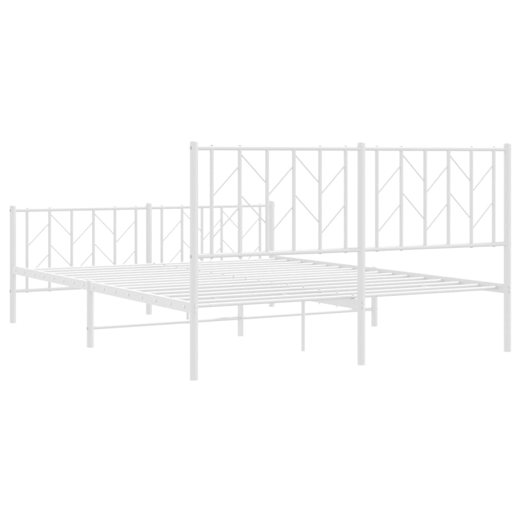 Bedframe met hoofd- en voeteneinde metaal wit 150x200 cm is nu te koop bij PeponiXL, paradijselijk wonen!