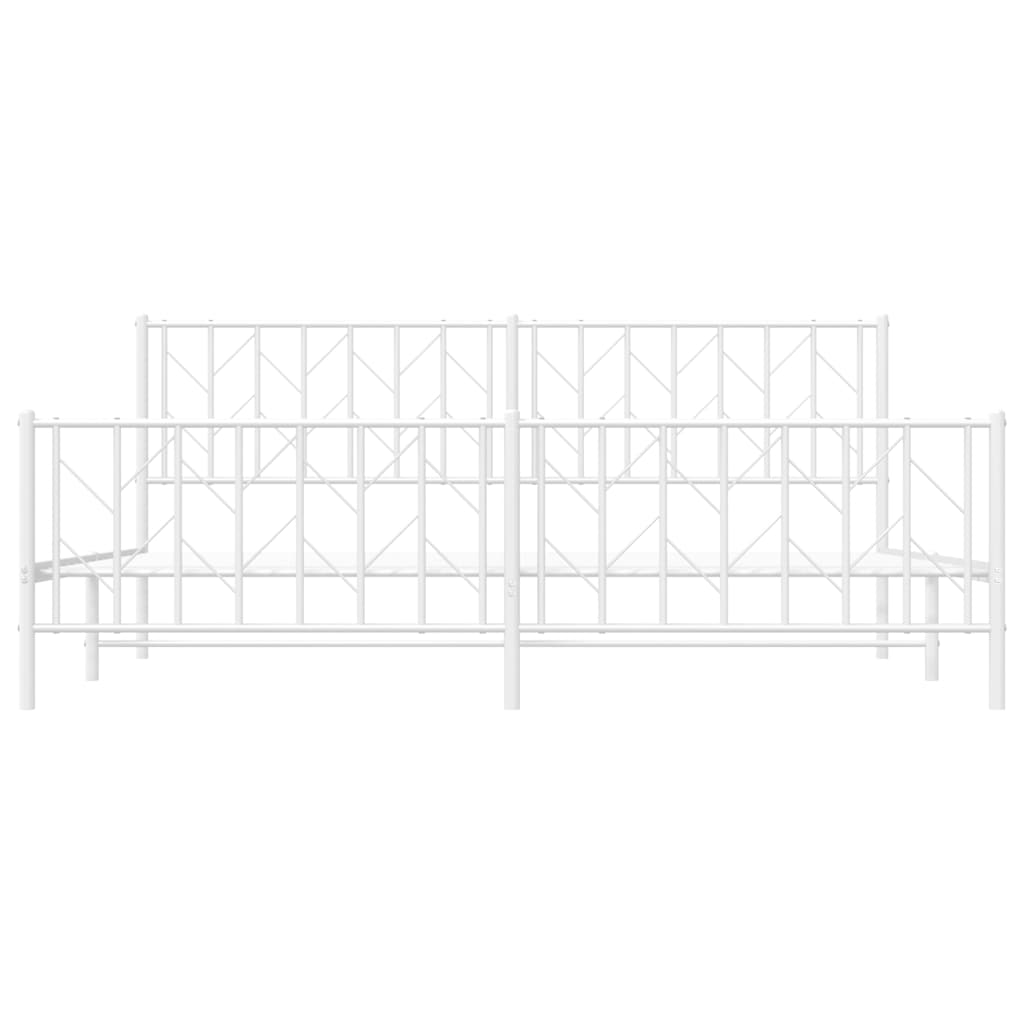 Bedframe met hoofd- en voeteneinde metaal wit 193x203 cm is nu te koop bij PeponiXL, paradijselijk wonen!