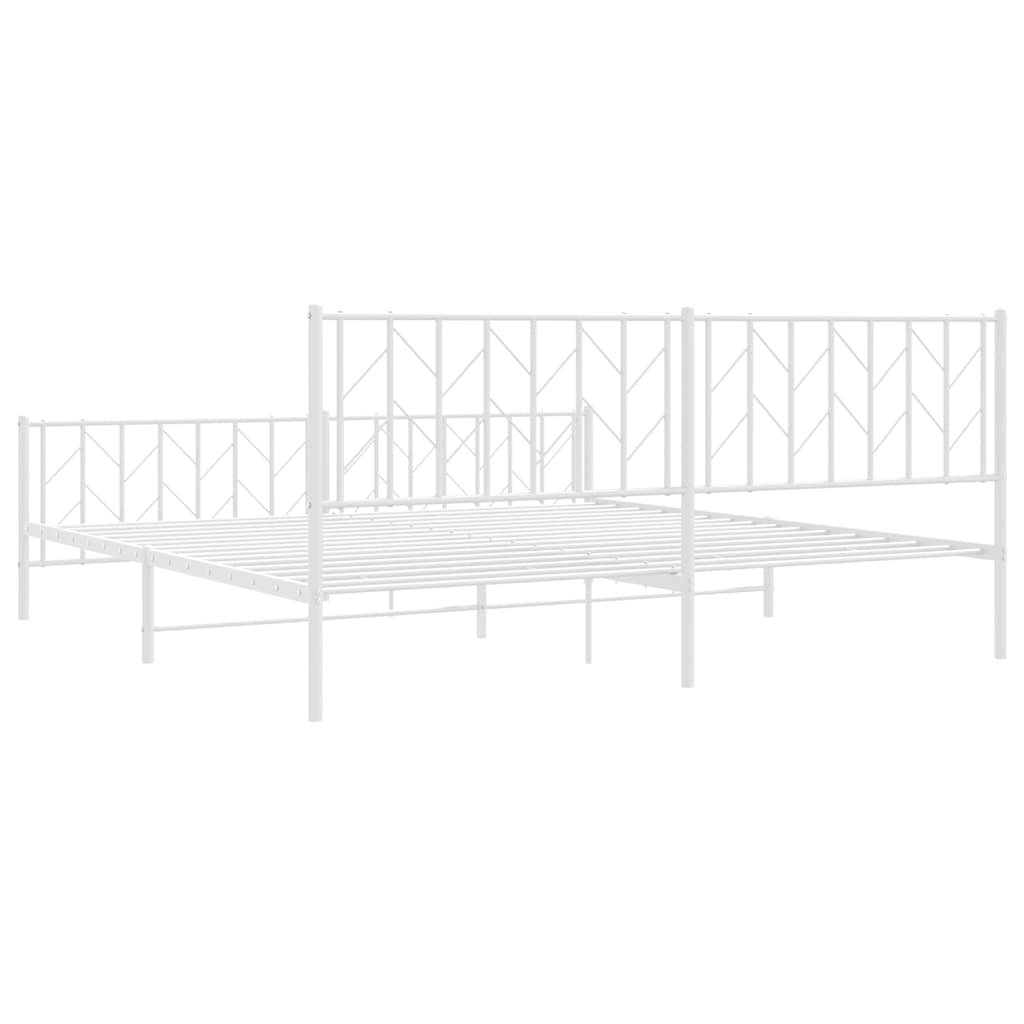 Bedframe met hoofd- en voeteneinde metaal wit 193x203 cm is nu te koop bij PeponiXL, paradijselijk wonen!