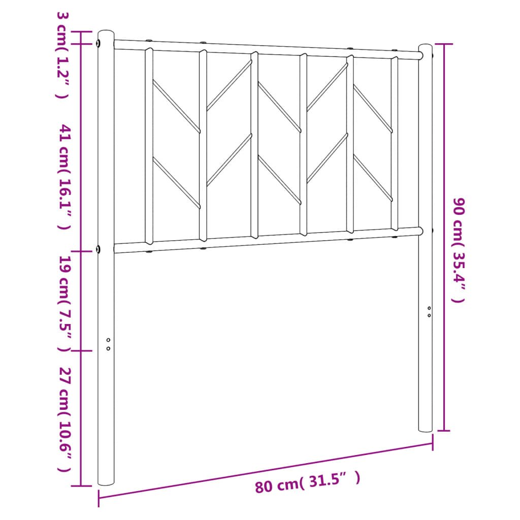 Vervangend hoofdbord 75 cm metaal wit is nu te koop bij PeponiXL, paradijselijk wonen!