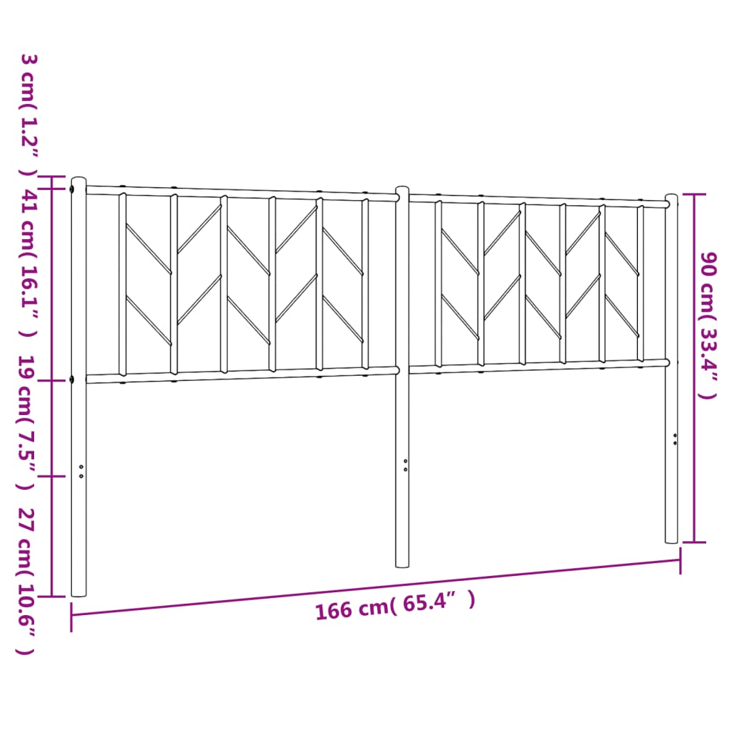 Vervangend hoofdbord 160 cm metaal wit is nu te koop bij PeponiXL, paradijselijk wonen!