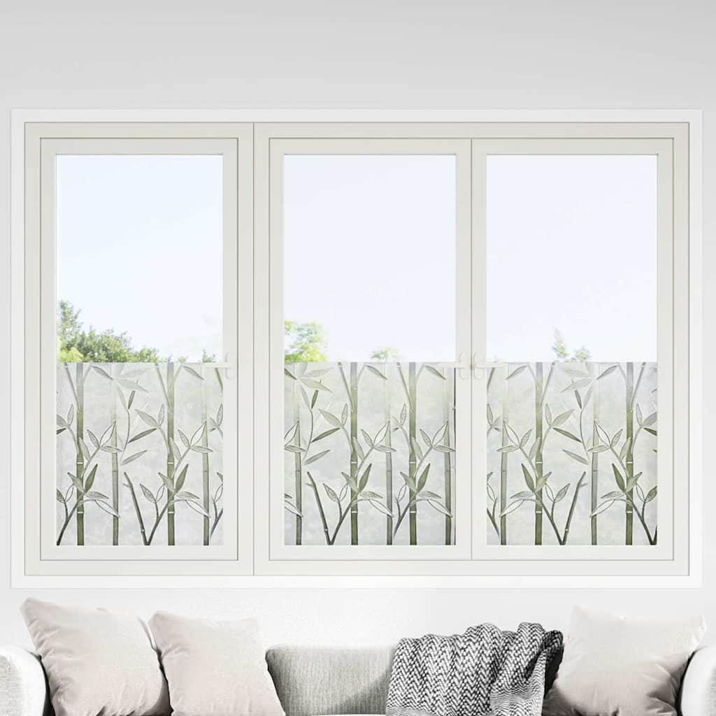Raamfolies 2 st mat bamboepatroon PVC is nu te koop bij PeponiXL, paradijselijk wonen!