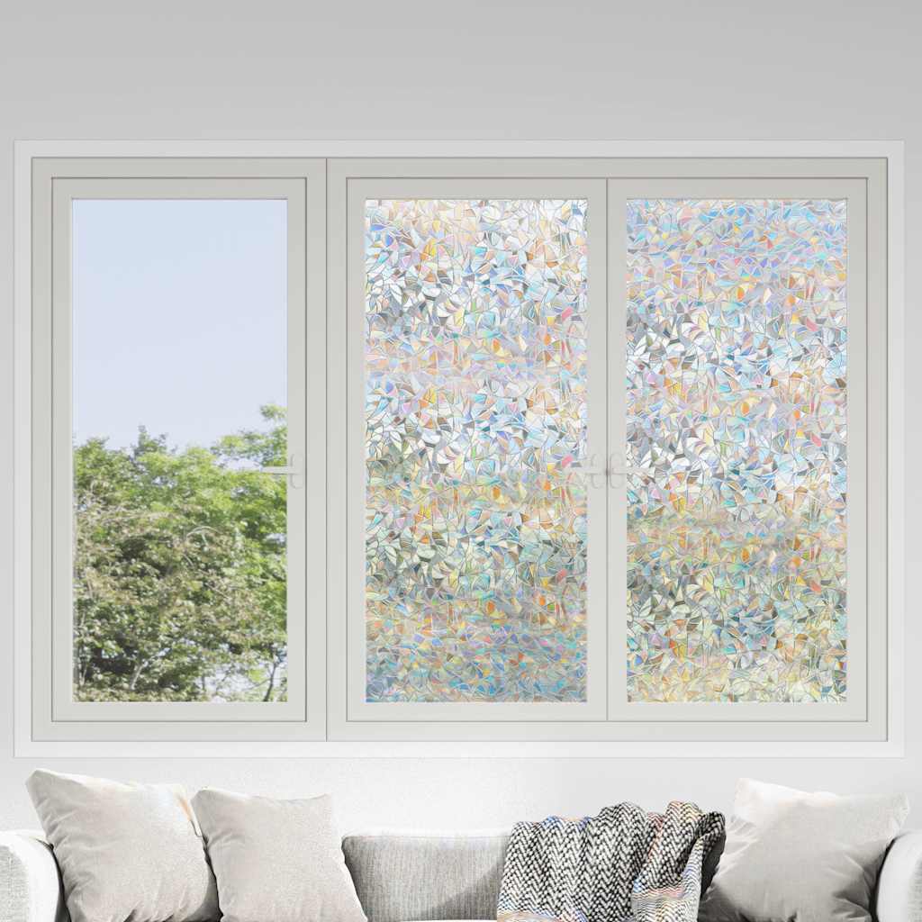 Raamfolies 3 st mat 3D regenboogpatroon PVC is nu te koop bij PeponiXL, paradijselijk wonen!