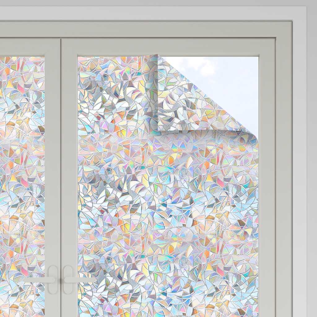 Raamfolies 5 st mat 3D regenboogpatroon PVC is nu te koop bij PeponiXL, paradijselijk wonen!