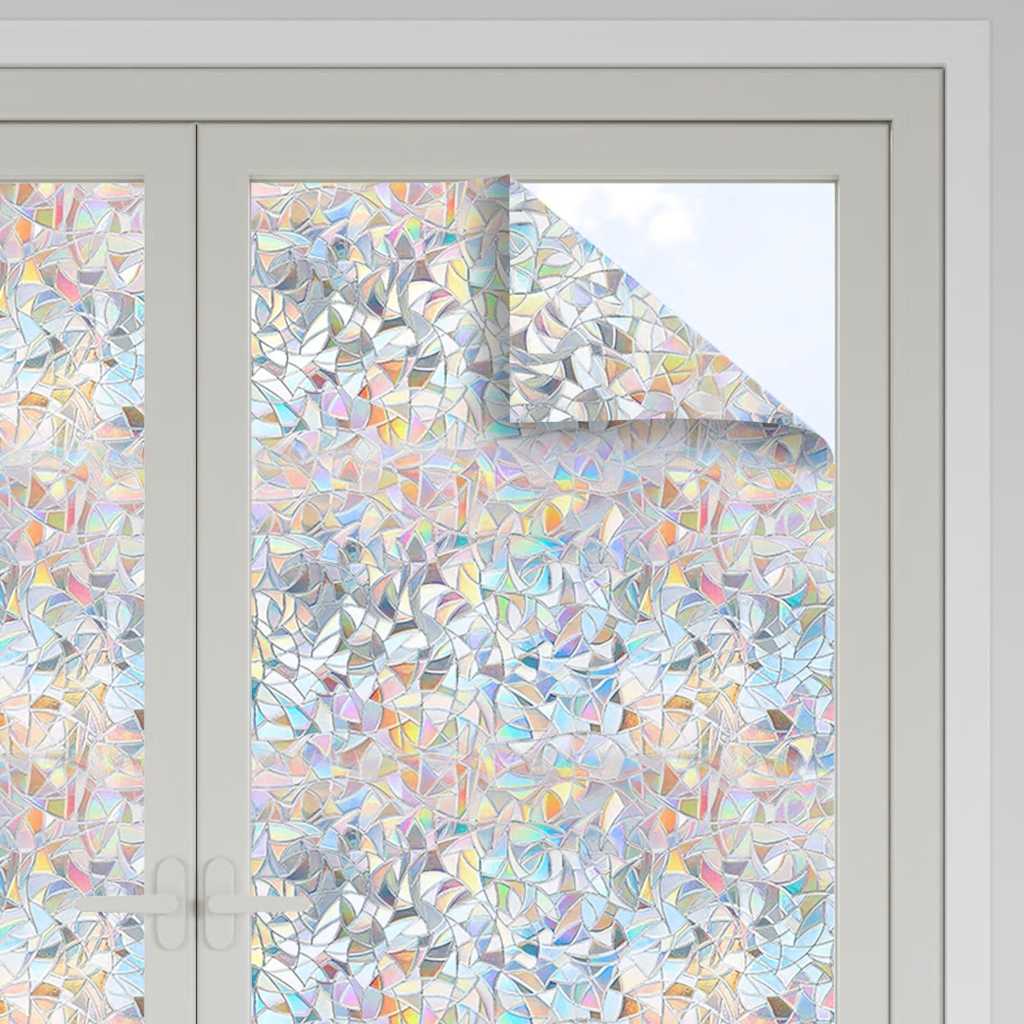 Raamfolies 3 st mat 3D regenboogpatroon PVC is nu te koop bij PeponiXL, paradijselijk wonen!