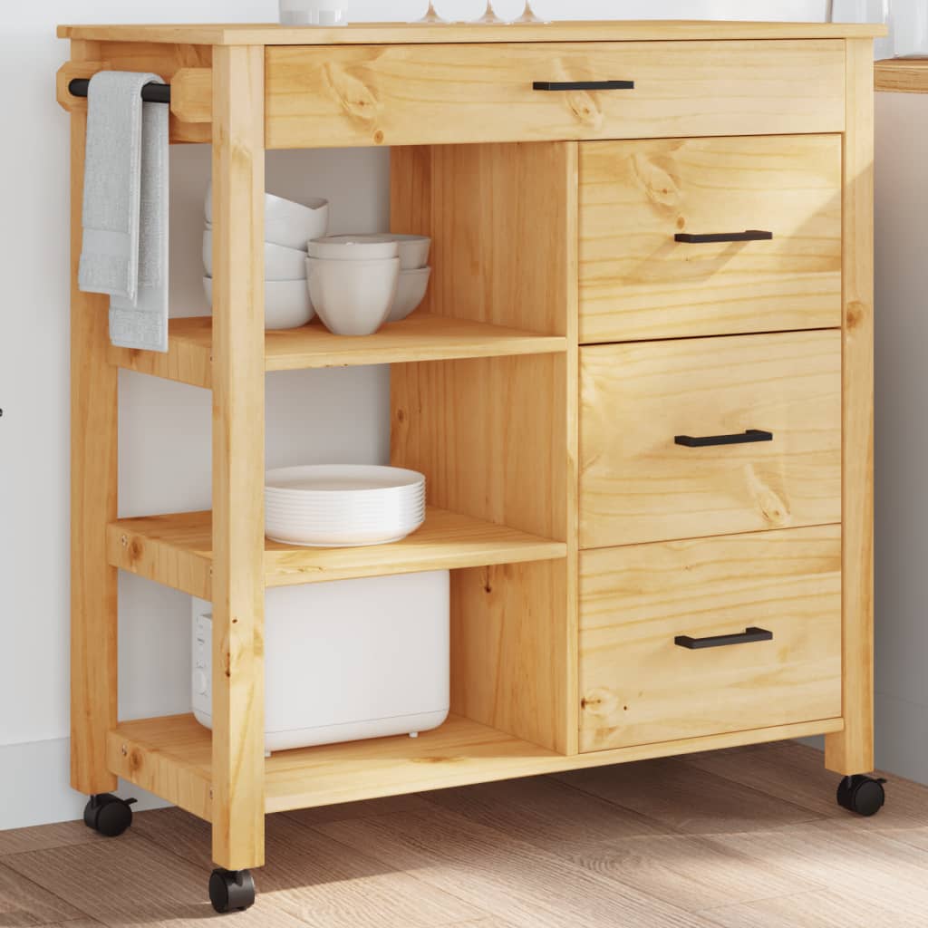 Keukentrolley MONZA 84x40x88,5 cm massief grenenhout is nu te koop bij PeponiXL, paradijselijk wonen!