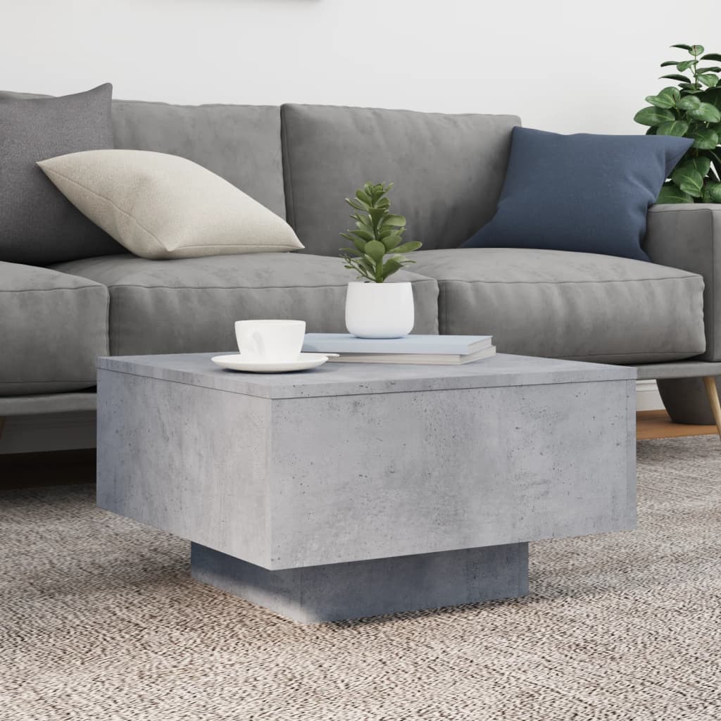 Salontafel 55x55x31 cm bewerkt hout betongrijs is nu te koop bij PeponiXL, paradijselijk wonen!