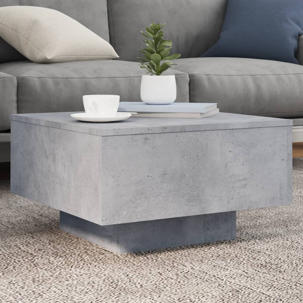 Salontafel 55x55x31 cm bewerkt hout betongrijs is nu te koop bij PeponiXL, paradijselijk wonen!