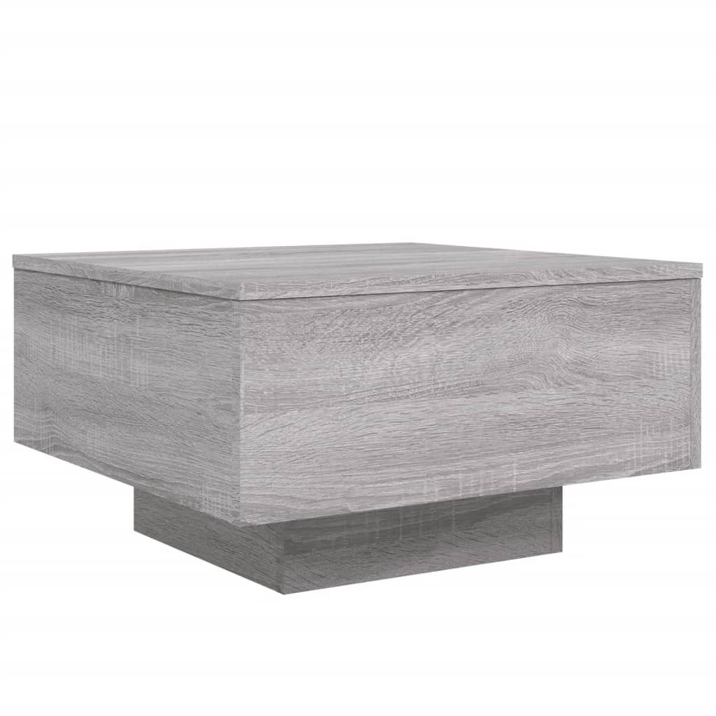 Salontafel 55x55x31 cm bewerkt hout grijs sonoma eikenkleurig is nu te koop bij PeponiXL, paradijselijk wonen!