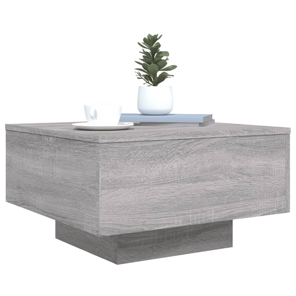 Salontafel 55x55x31 cm bewerkt hout grijs sonoma eikenkleurig is nu te koop bij PeponiXL, paradijselijk wonen!