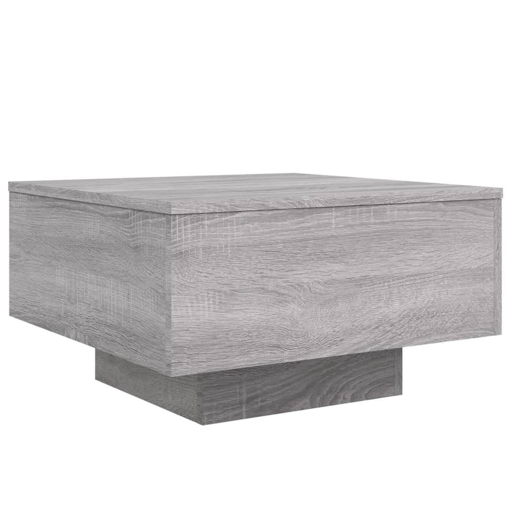 Salontafel 55x55x31 cm bewerkt hout grijs sonoma eikenkleurig is nu te koop bij PeponiXL, paradijselijk wonen!