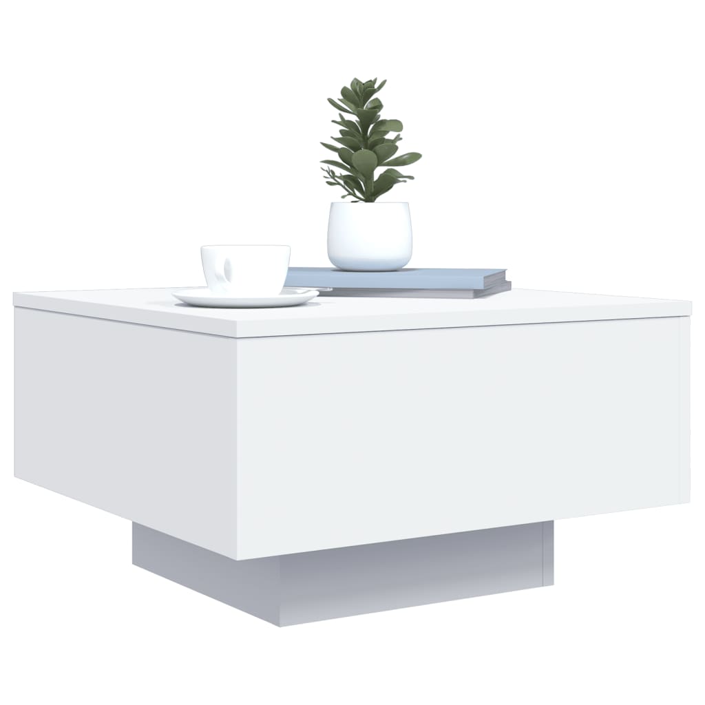 Salontafel met LED-verlichting 55x55x31 cm wit is nu te koop bij PeponiXL, paradijselijk wonen!
