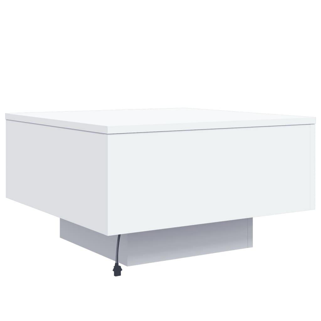 Salontafel met LED-verlichting 55x55x31 cm wit is nu te koop bij PeponiXL, paradijselijk wonen!