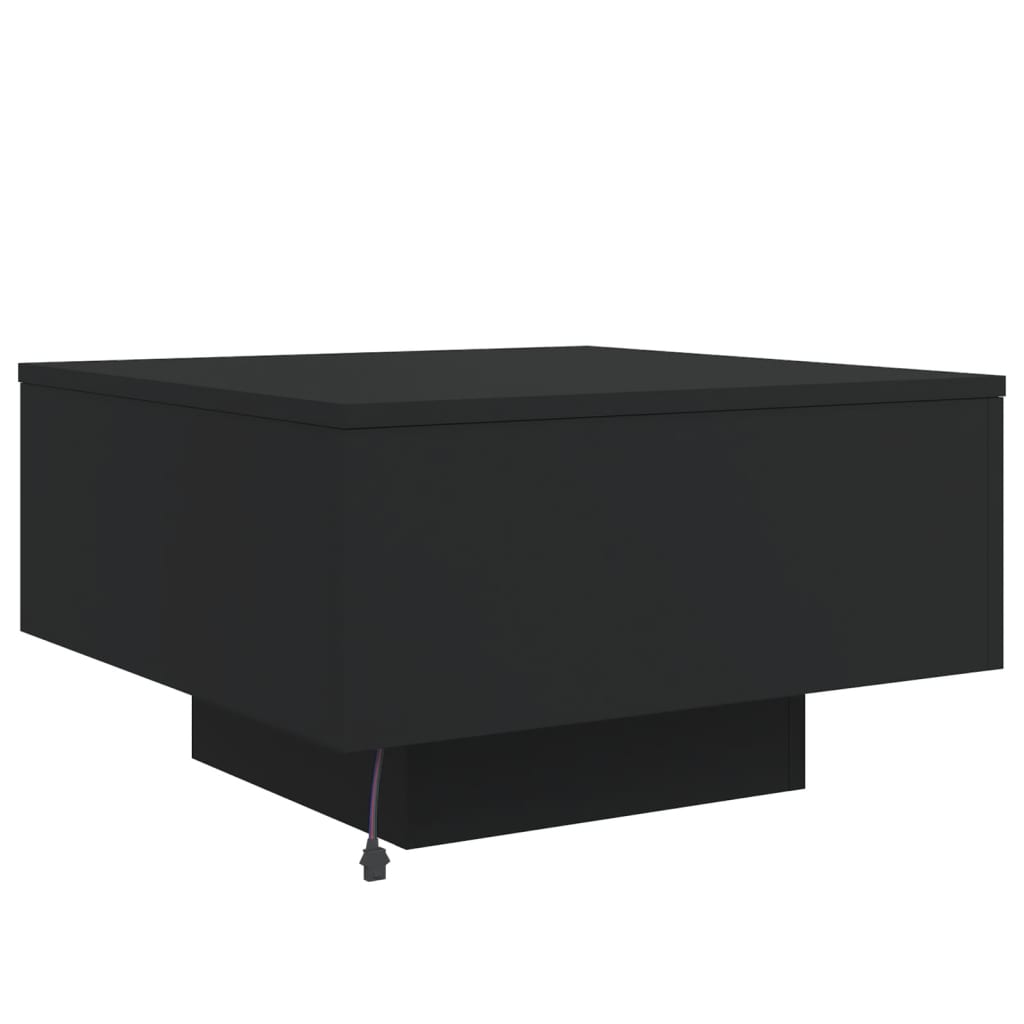 Salontafel met LED-verlichting 55x55x31 cm zwart is nu te koop bij PeponiXL, paradijselijk wonen!
