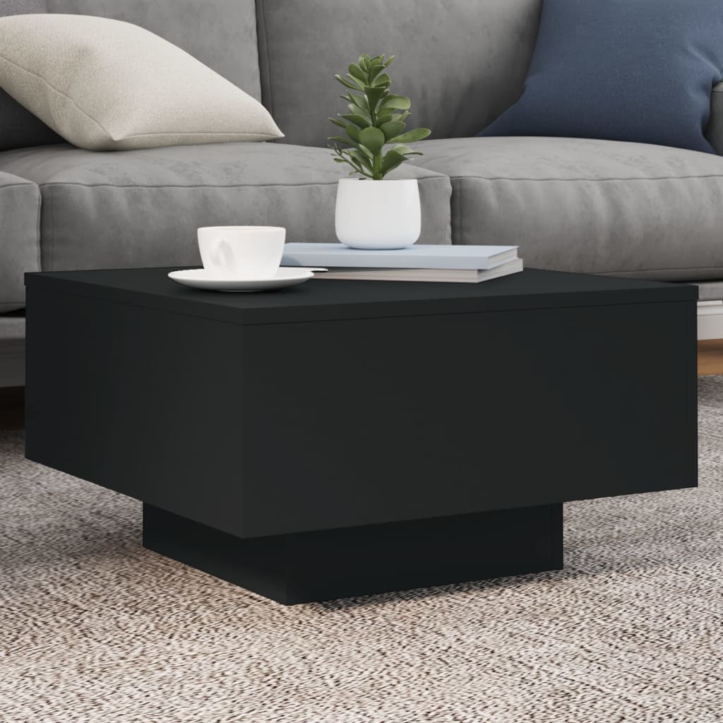 Salontafel met LED-verlichting 55x55x31 cm zwart is nu te koop bij PeponiXL, paradijselijk wonen!