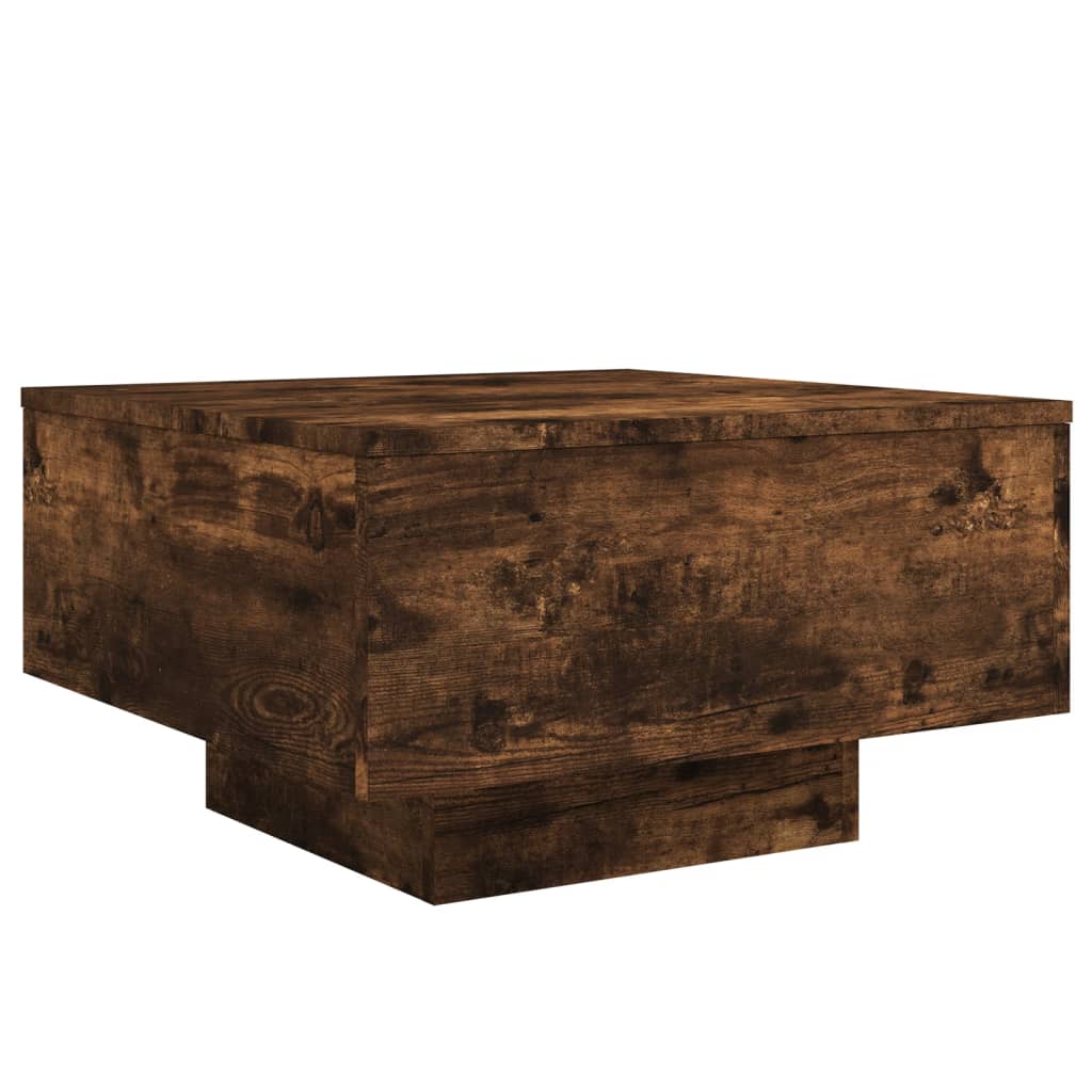 Salontafel met LED-verlichting 55x55x31 cm gerookt eikenkleurig is nu te koop bij PeponiXL, paradijselijk wonen!