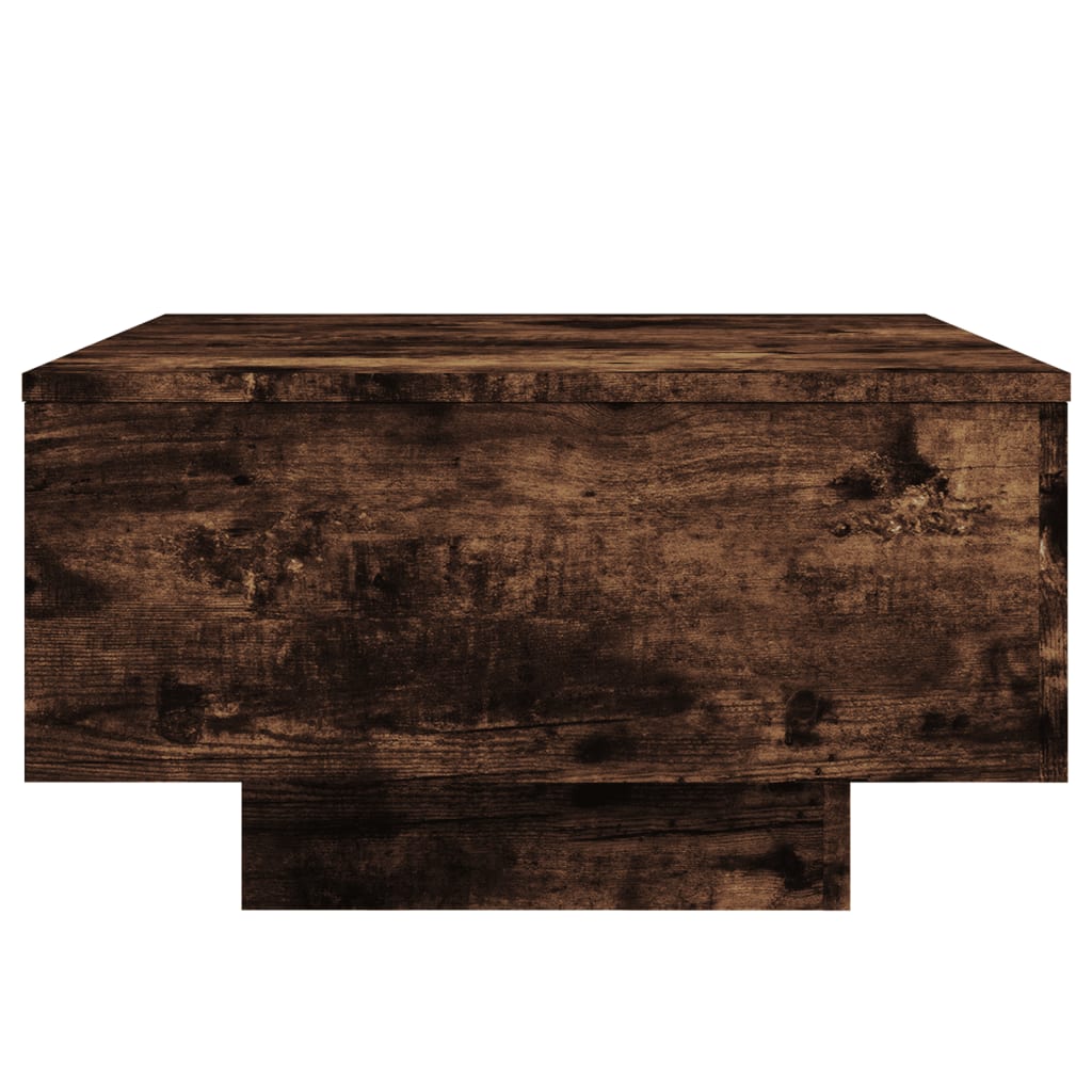 Salontafel met LED-verlichting 55x55x31 cm gerookt eikenkleurig is nu te koop bij PeponiXL, paradijselijk wonen!