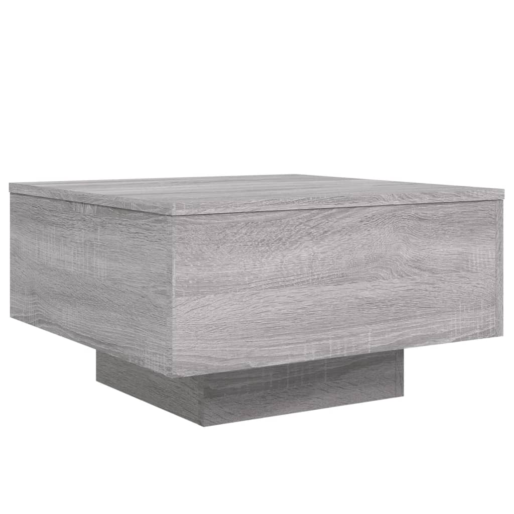 Salontafel met LED-verlichting 55x55x31 cm grijs sonoma eiken is nu te koop bij PeponiXL, paradijselijk wonen!