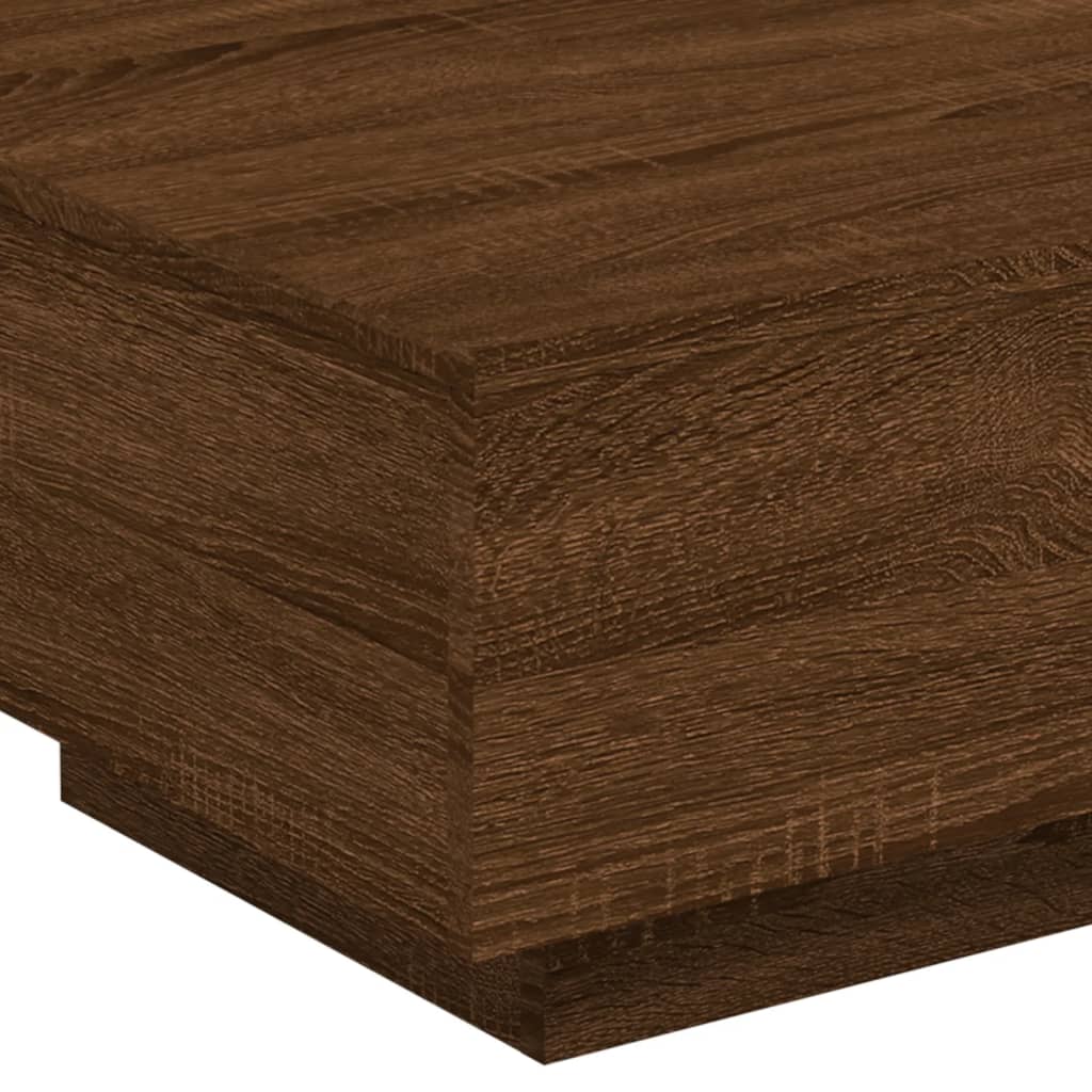 Salontafel met LED-verlichting 55x55x31 cm bruin eikenkleur is nu te koop bij PeponiXL, paradijselijk wonen!