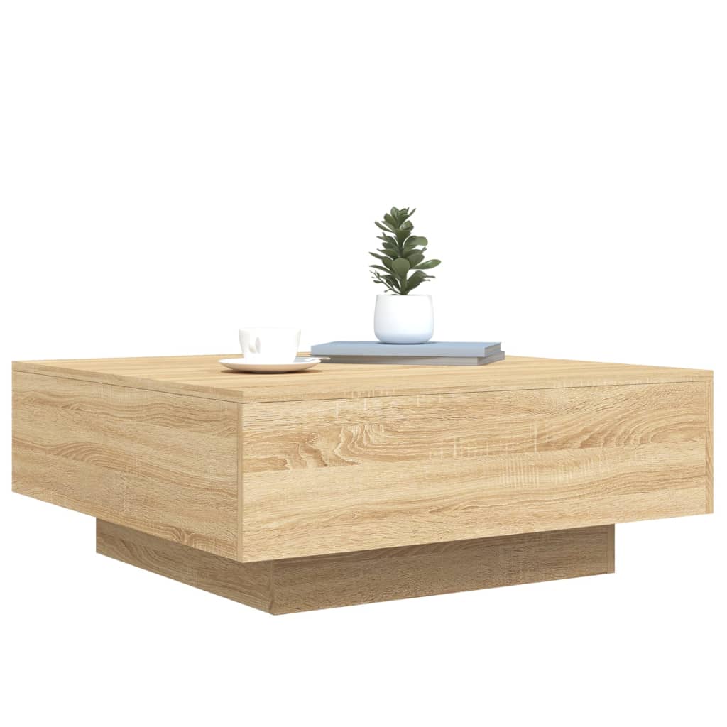 Salontafel 80x80x31 cm spaanplaat sonoma eikenkleurig is nu te koop bij PeponiXL, paradijselijk wonen!