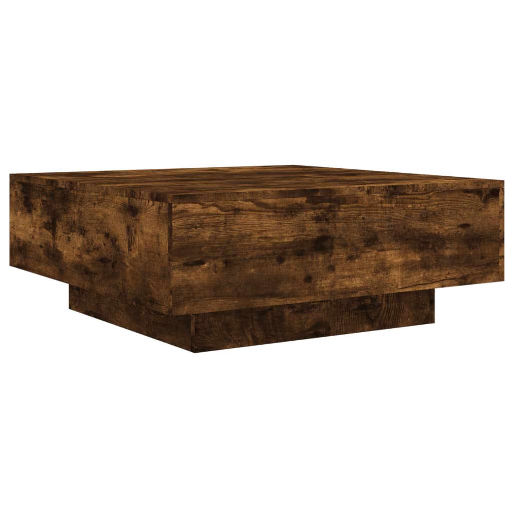 Salontafel 80x80x31 cm bewerkt hout gerookt eikenkleurig is nu te koop bij PeponiXL, paradijselijk wonen!