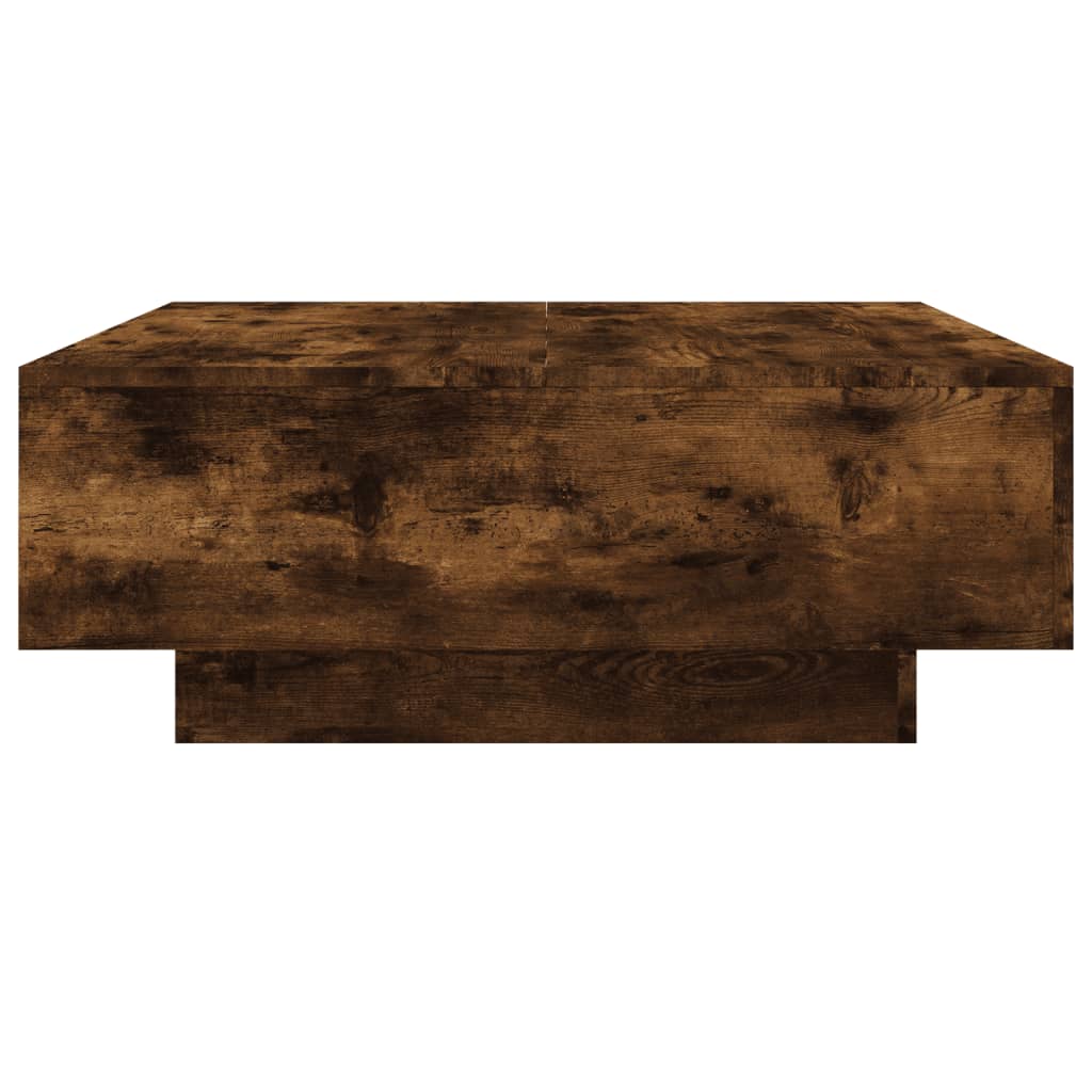 Salontafel 80x80x31 cm bewerkt hout gerookt eikenkleurig is nu te koop bij PeponiXL, paradijselijk wonen!