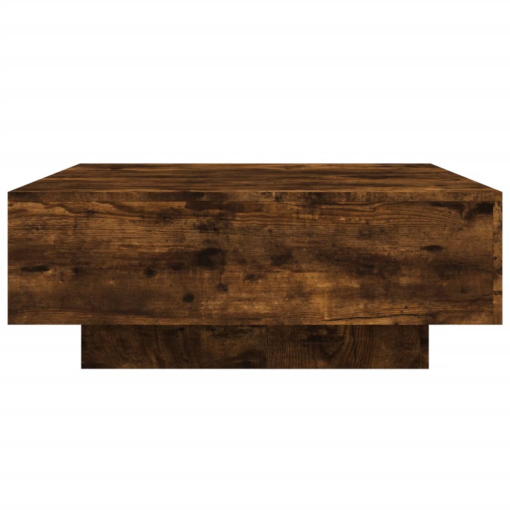 Salontafel 80x80x31 cm bewerkt hout gerookt eikenkleurig is nu te koop bij PeponiXL, paradijselijk wonen!