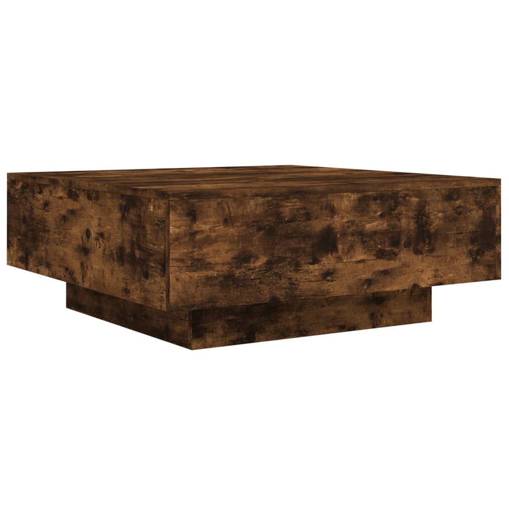 Salontafel 80x80x31 cm bewerkt hout gerookt eikenkleurig is nu te koop bij PeponiXL, paradijselijk wonen!