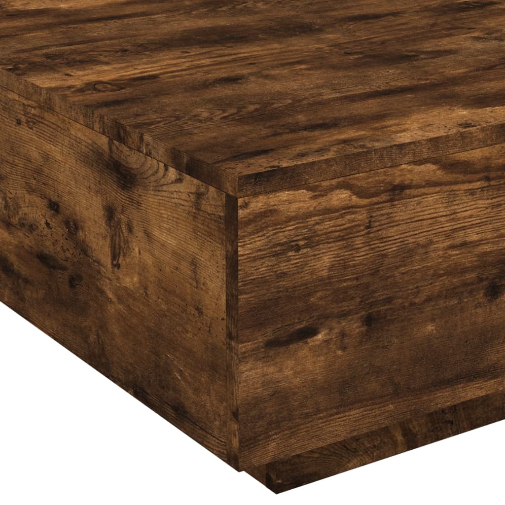 Salontafel 80x80x31 cm bewerkt hout gerookt eikenkleurig is nu te koop bij PeponiXL, paradijselijk wonen!