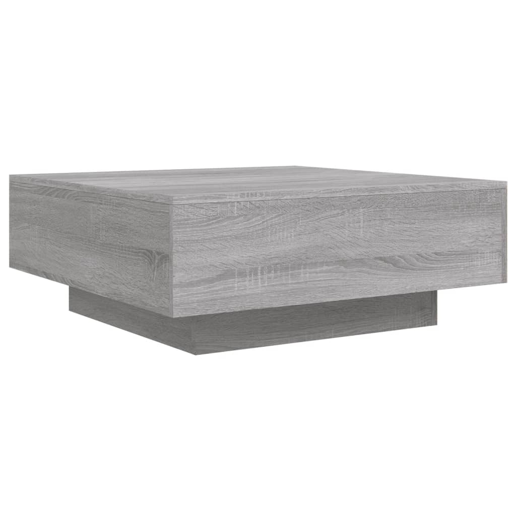 Salontafel 80x80x31 cm bewerkt hout grijs sonoma eikenkleurig is nu te koop bij PeponiXL, paradijselijk wonen!