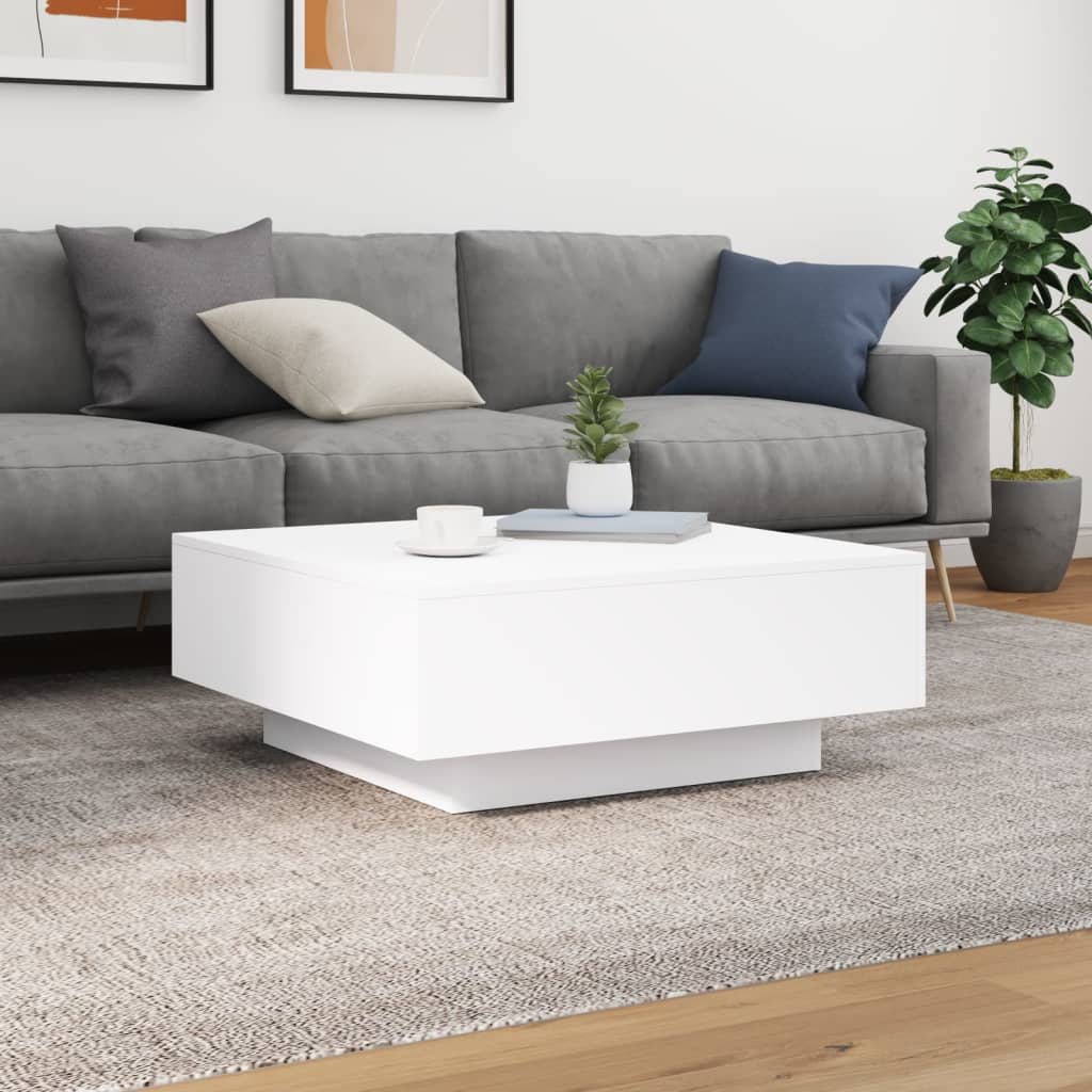Salontafel met LED-verlichting 80x80x31 cm wit is nu te koop bij PeponiXL, paradijselijk wonen!