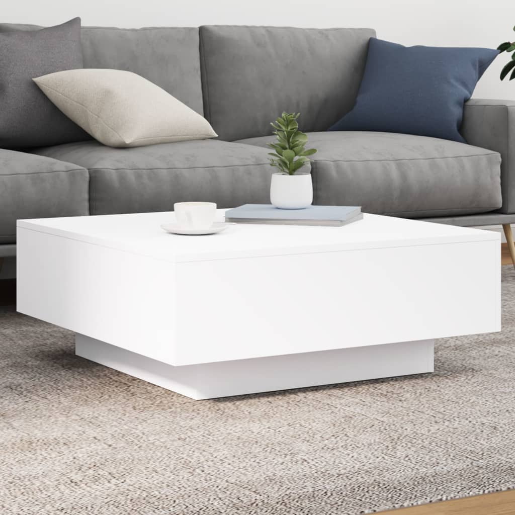 Salontafel met LED-verlichting 80x80x31 cm wit is nu te koop bij PeponiXL, paradijselijk wonen!