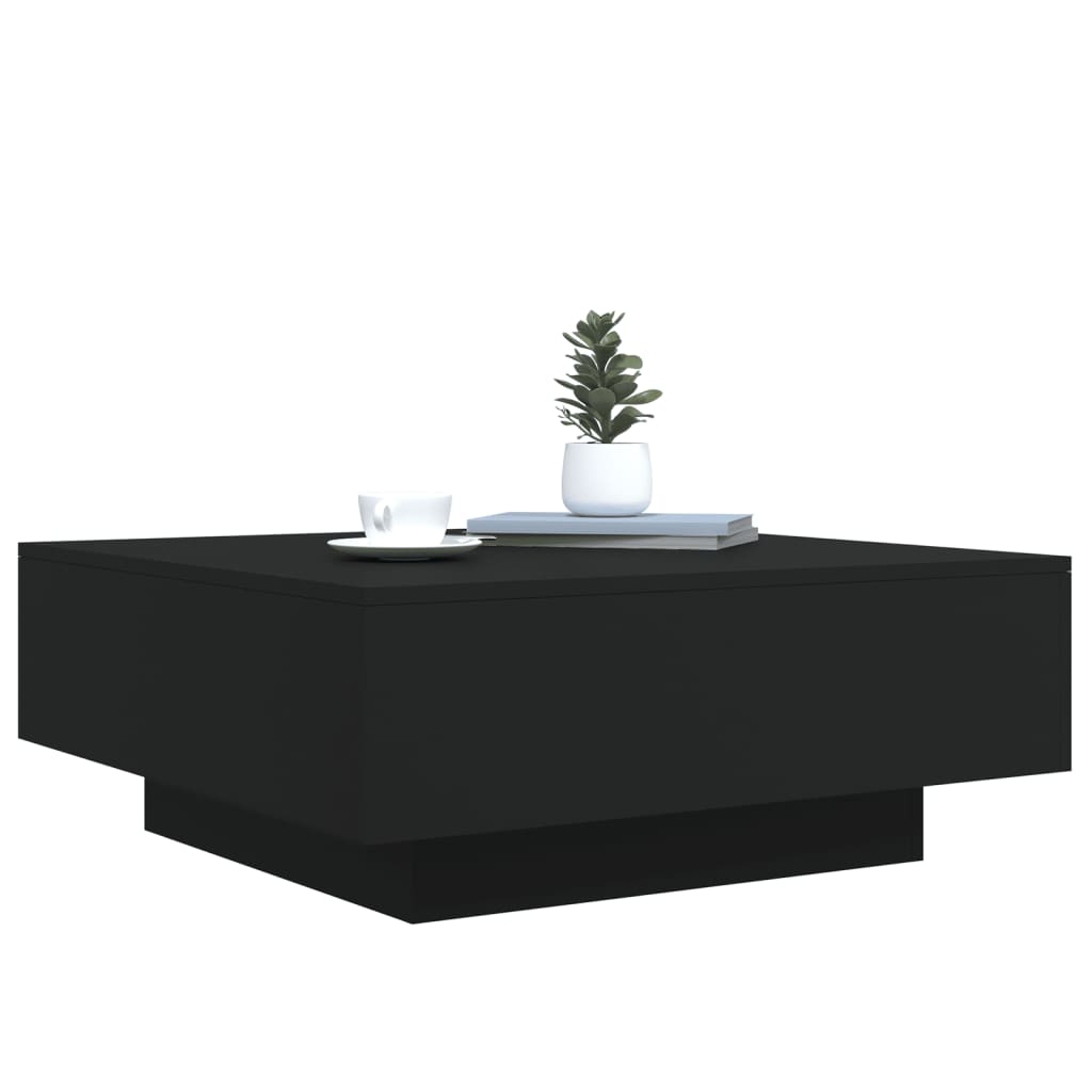 Salontafel met LED-verlichting 80x80x31 cm zwarty is nu te koop bij PeponiXL, paradijselijk wonen!