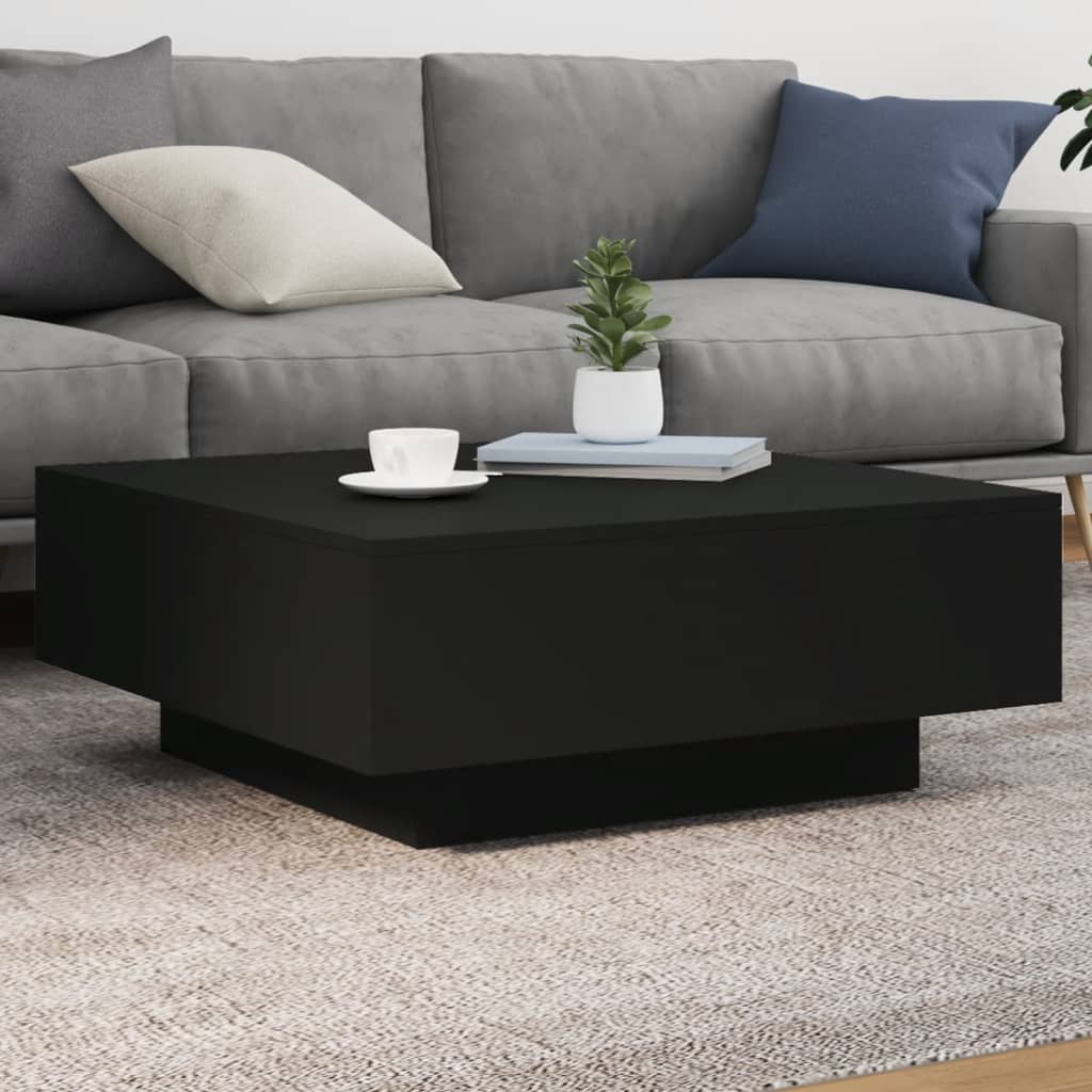 Salontafel met LED-verlichting 80x80x31 cm zwarty is nu te koop bij PeponiXL, paradijselijk wonen!