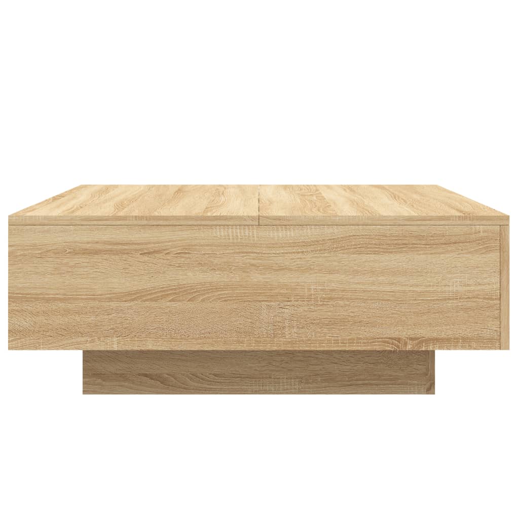 Salontafel met LED-verlichting 80x80x31 cm sonoma eikenkleurig is nu te koop bij PeponiXL, paradijselijk wonen!