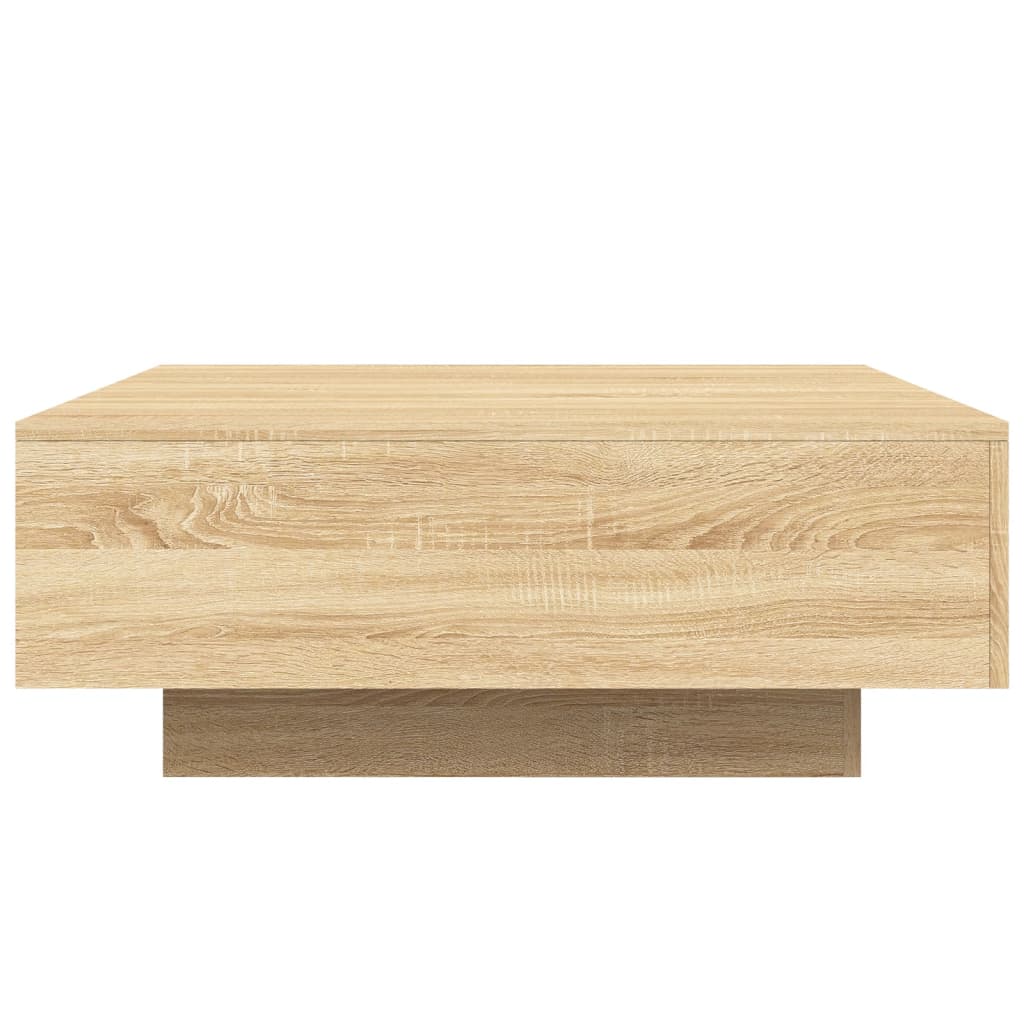 Salontafel met LED-verlichting 80x80x31 cm sonoma eikenkleurig is nu te koop bij PeponiXL, paradijselijk wonen!