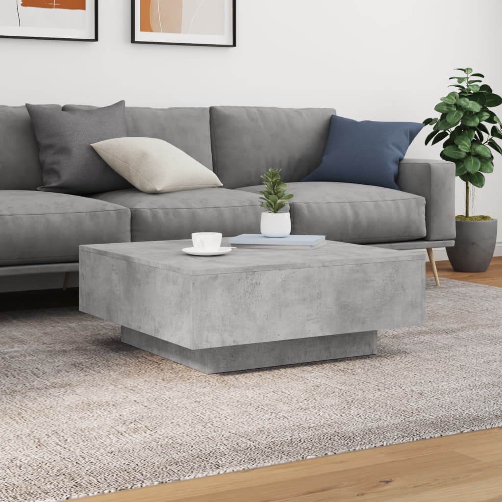 Salontafel met LED-verlichting 80x80x31 cm betongrijs is nu te koop bij PeponiXL, paradijselijk wonen!
