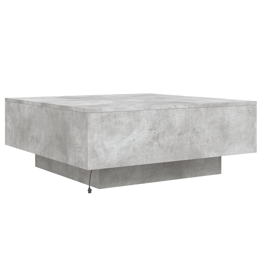 Salontafel met LED-verlichting 80x80x31 cm betongrijs is nu te koop bij PeponiXL, paradijselijk wonen!